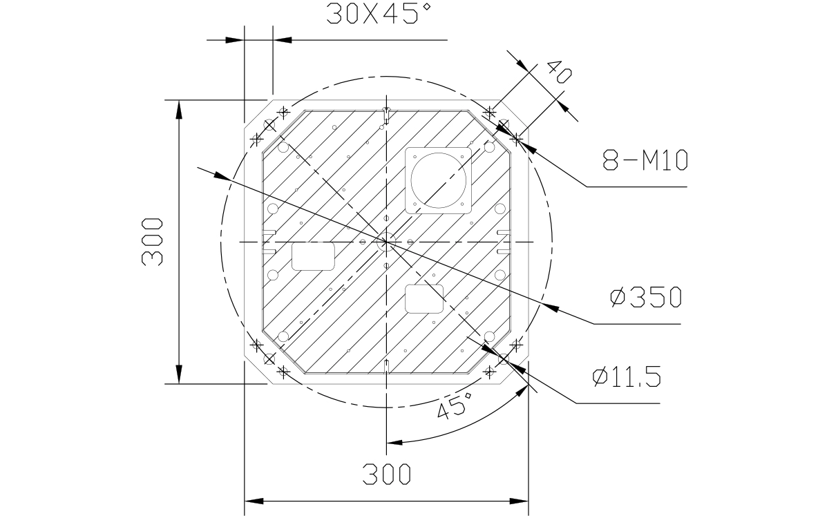 Dibujo técnico de Lobster185Z340D-T2X0-C oblea robot