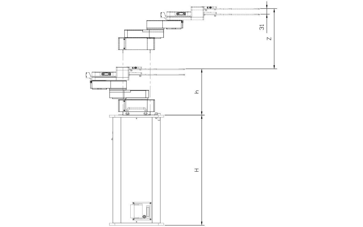 Dibujo técnico de Lobster200Z300S-T0X5-V oblea robot